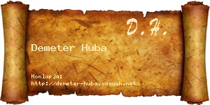 Demeter Huba névjegykártya